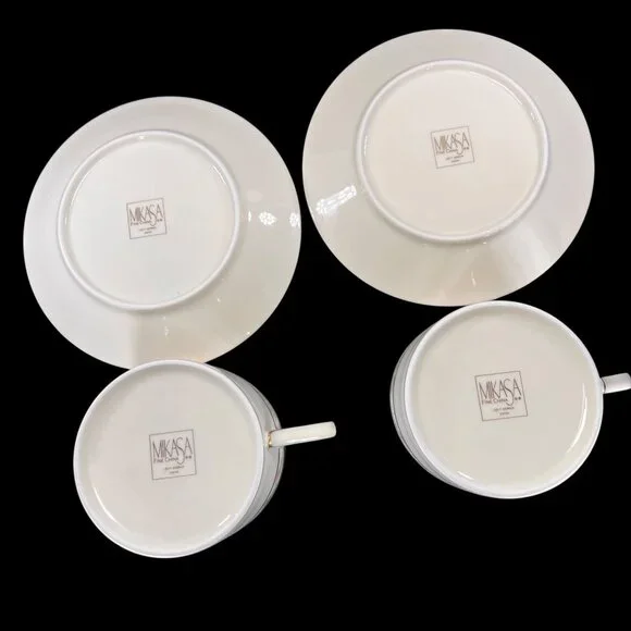 Vtg Mikasa Merrick Cup and Saucer Set Of 2 L5517 Floral Gold Trim Japan - Picture 12 of 12